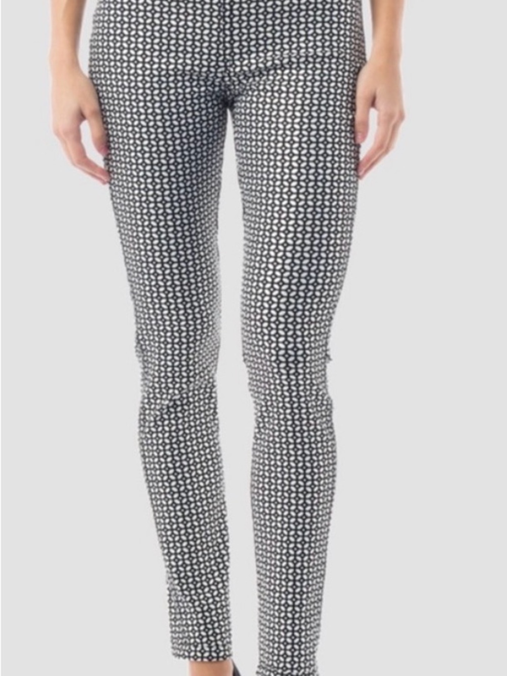 Joseph Ribkoff Black and Silver Geometric Pants